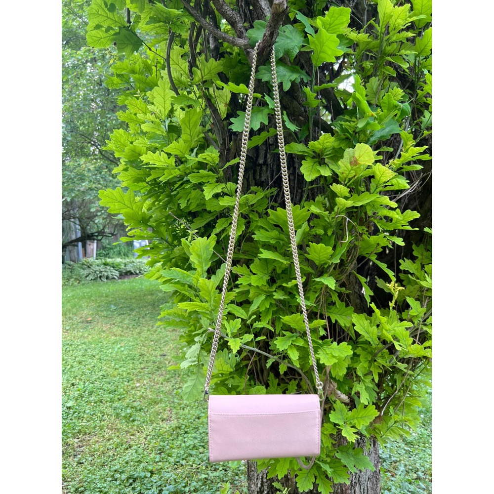 Kate Spade Crossbody Clutch Women Small Pink Heart Applique Chain Strap - Picture 6 of 8